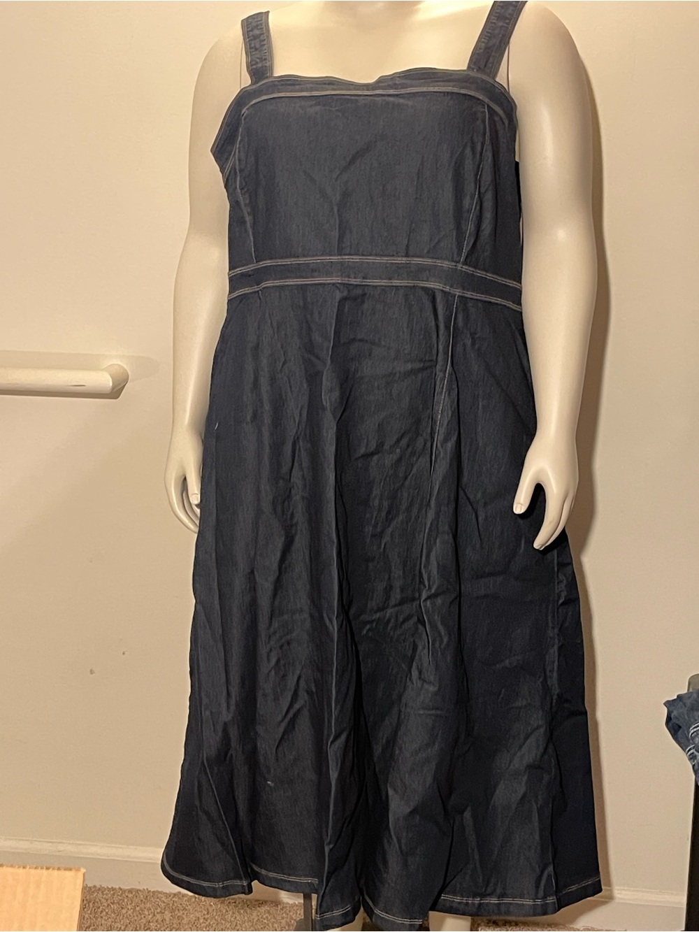 City Chic Dark Blue Denim Maxi Dress
